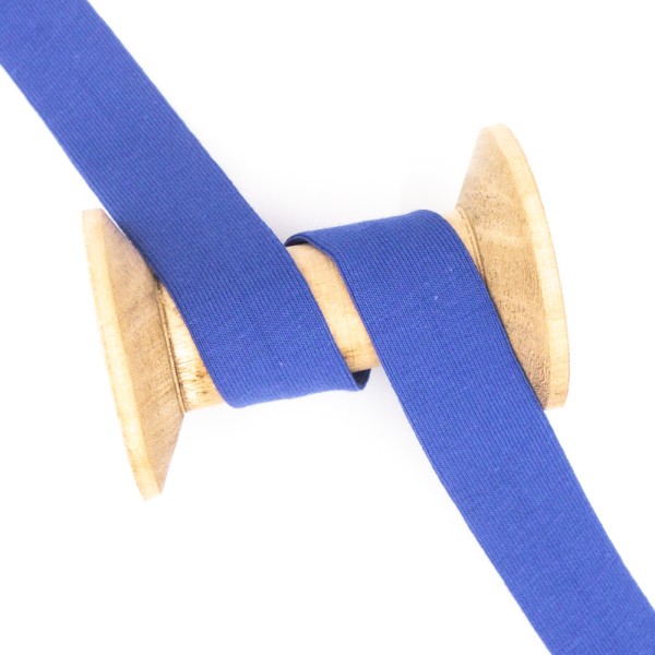Baumwolljersey Schrägband Lena royalblau