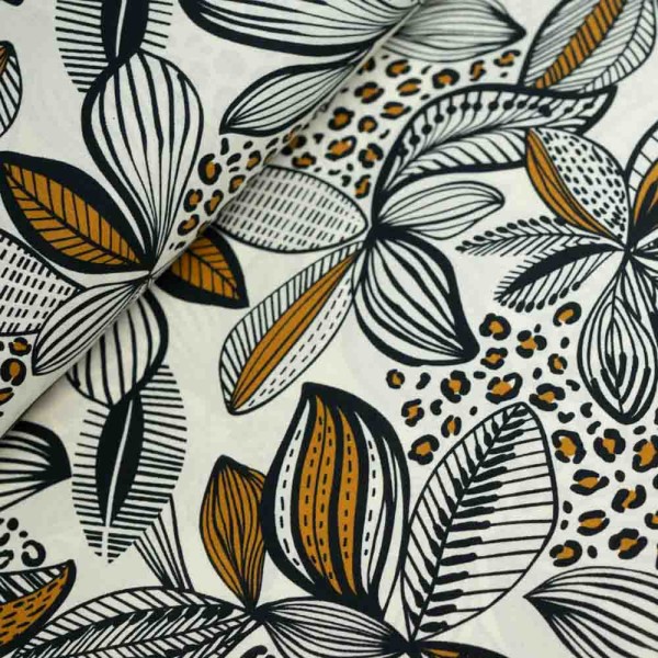 Beschichtete Baumwolle Leo & Blume ecru