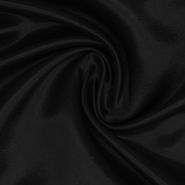 Satin Glänzend Uni schwarz