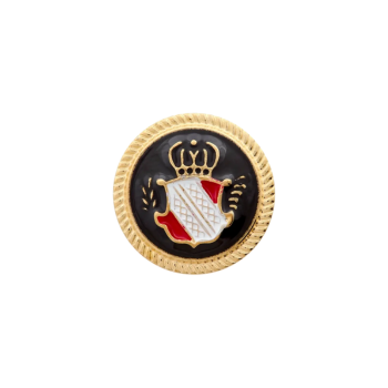 Prym Trachtenknopf Wappen und Krone 20mm goldschwarz
