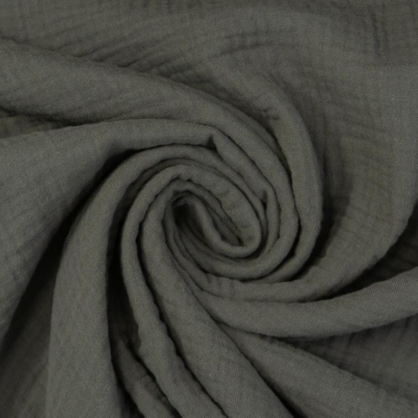 Bio-Musselin Double Gauze Uni anthrazit