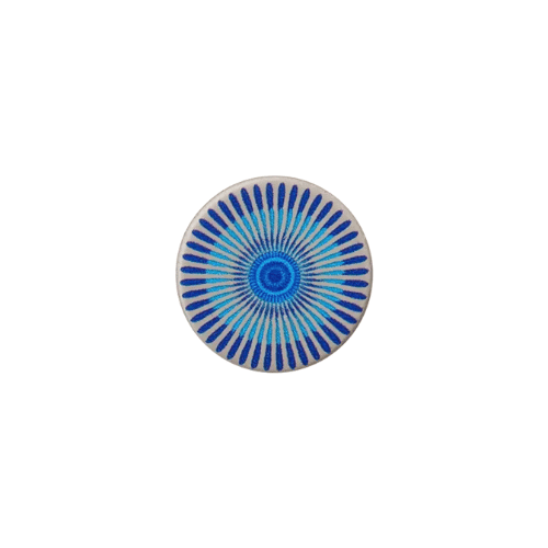 Metallknopf Mandala 15mm blau