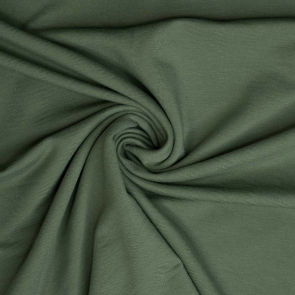 Baumwolljersey Uni Lena khaki dunkel