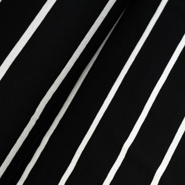 Viskosejersey große Streifen schwarz-weiß