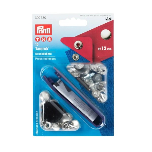 Prym Nähfrei-Druckknopf Anorak 12mm silber