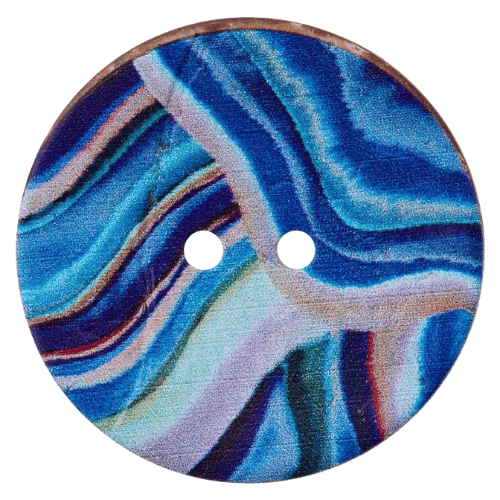 Kokosknopf Wellen 30mm blau