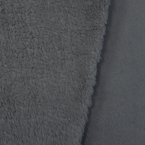 Baumwoll Teddyplüsch grau