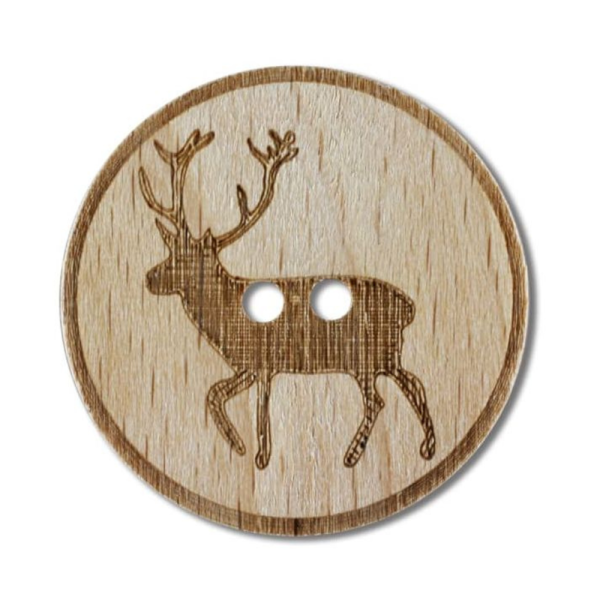 Holzknopf Hirsch 28 mm