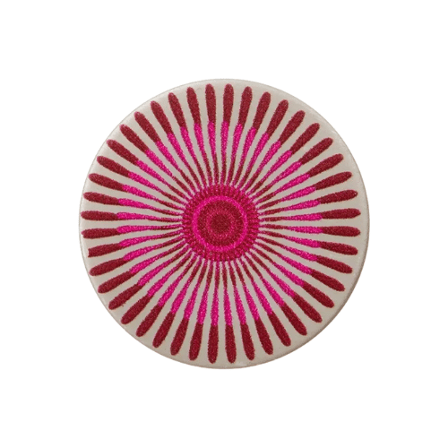 Metallknopf Mandala 20mm bordeaux pink