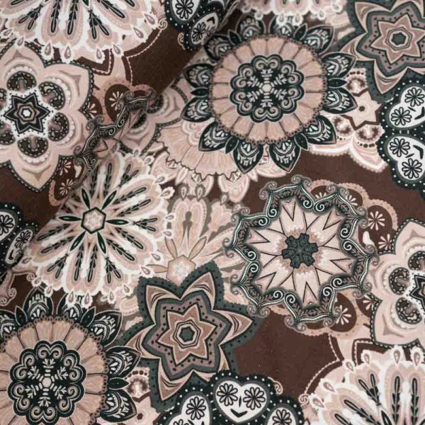 Winter Sweat leicht Mandala Blumen braun