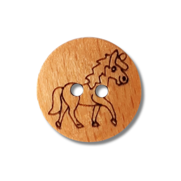 Holzknopf Pferd 18mm