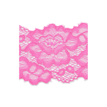Prym Elastische Spitzenborte Blumen 5,5cm neonpink