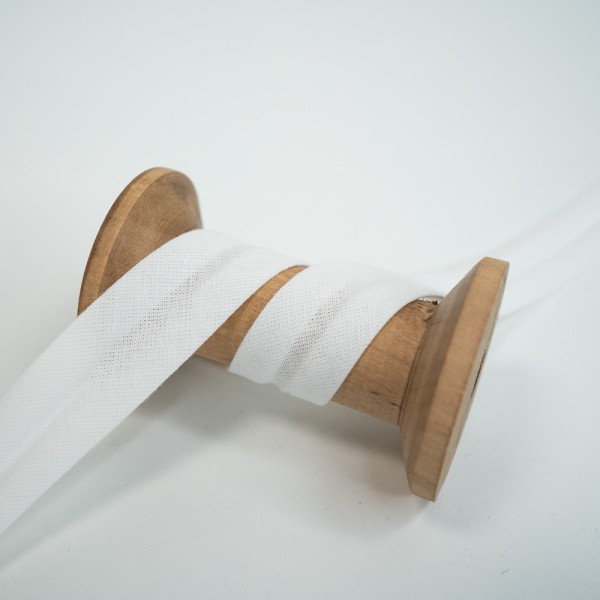 Elastisches Schrägband vorgefalzt wollweiß