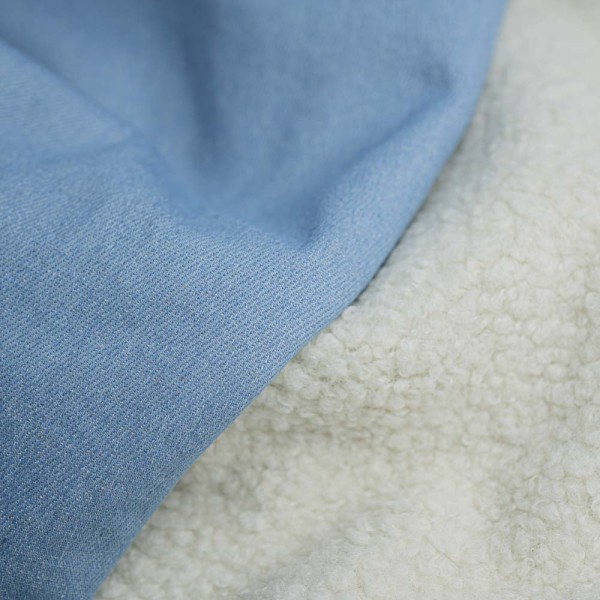 Jeans Denim Doubleface Teddy Innenseite jeansblau