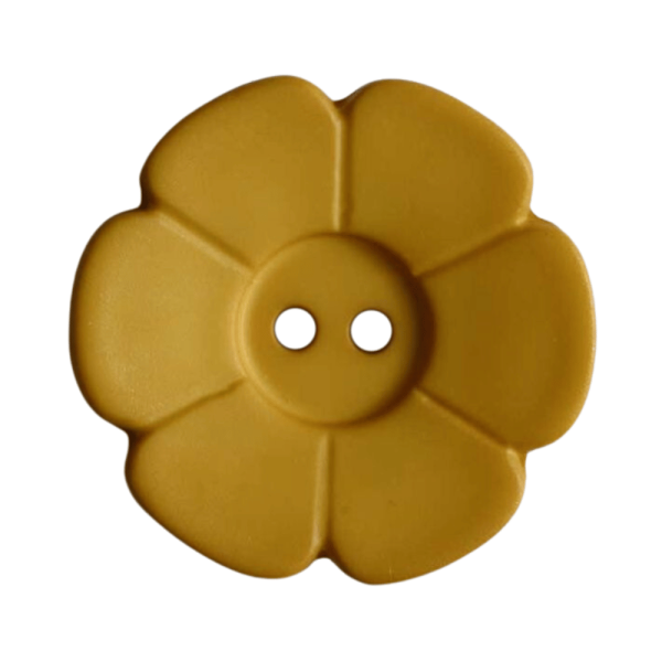 Kinderknopf Blume matt 28 mm senfgelb