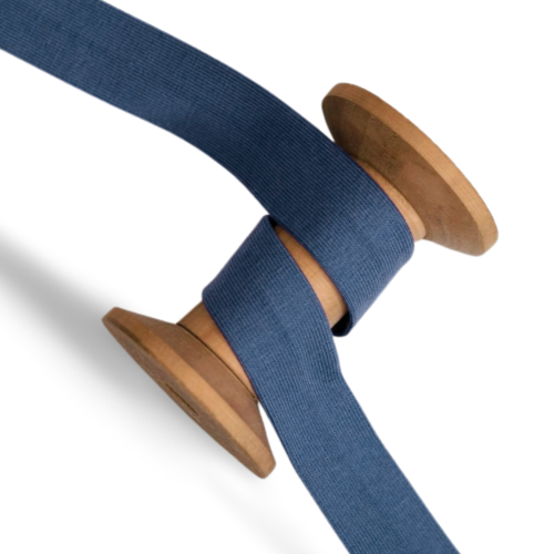 Baumwolljersey Schrägband Lena indigoblau