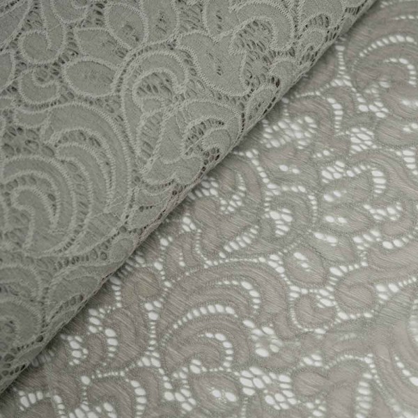 Italienische Spitze STRETCH grau