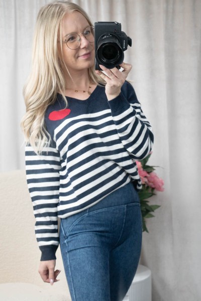 Streifen Pullover Lovely navy