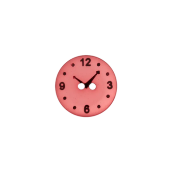 Prym Knopf Uhrenmotiv 15mm pink
