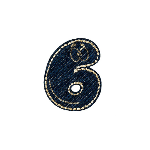 Applikation Jeans Zahl 6