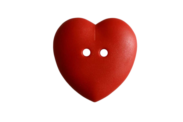 Kinderknopf Herz matt 15 mm rot