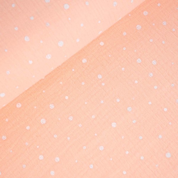 Musselin Double Gauze Pünktchen pastellrosa