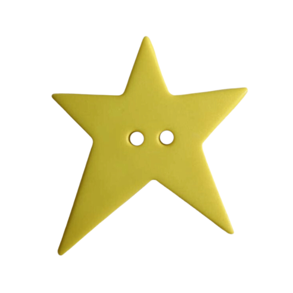 Stern-Knopf asymmetrisch 15mm gelb