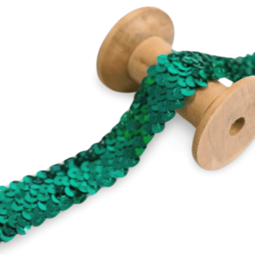 Paillettenband Stretch 30mm grün