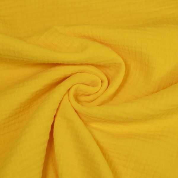 Bio-Musselin Double Gauze Uni sonnengelb