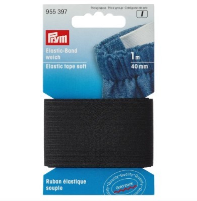 Prym Elastic-Band weich 1m x 40mm schwarz