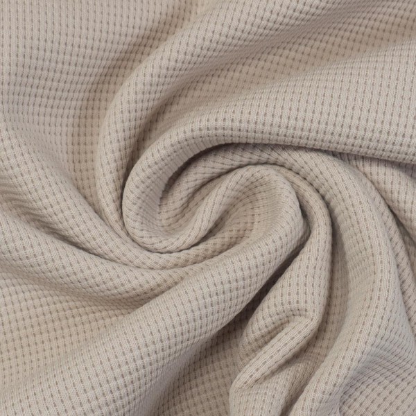 Waffelstrick Jersey Uni beige