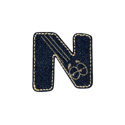 Applikation Jeans Buchstabe N