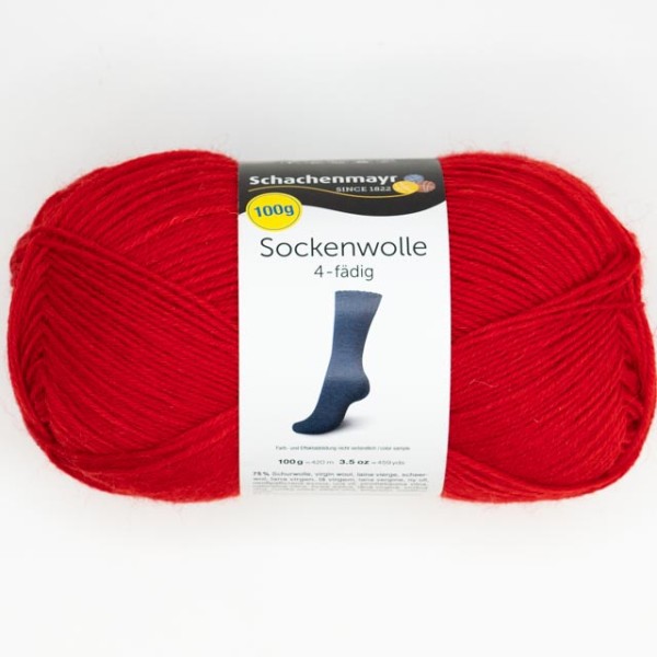Regia 100gr Sockenwolle 4-fädig rot