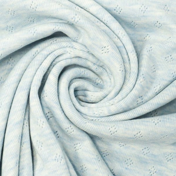 Baumwoll Lochstrick Jersey blau meliert