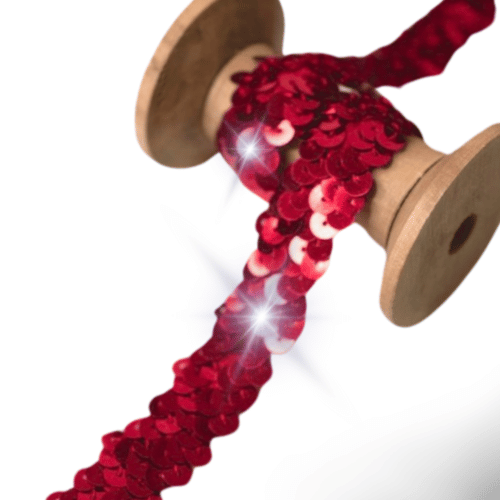 Paillettenband Stretch 20mm rot