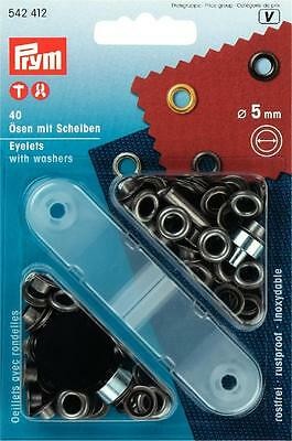 Prym Ösen mit Scheiben schwarz 5mm inkl. Lochwerkzeug