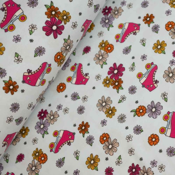 Baumwolljersey Rollschuhe hellblau