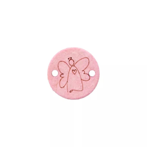 Zierteil Happy Engel mit Herz rosa 15mm