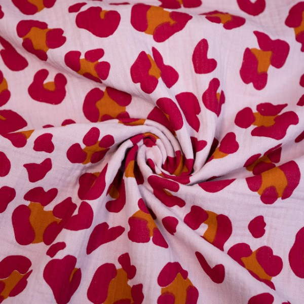 Musselin Double Gauze Leo rosa pink