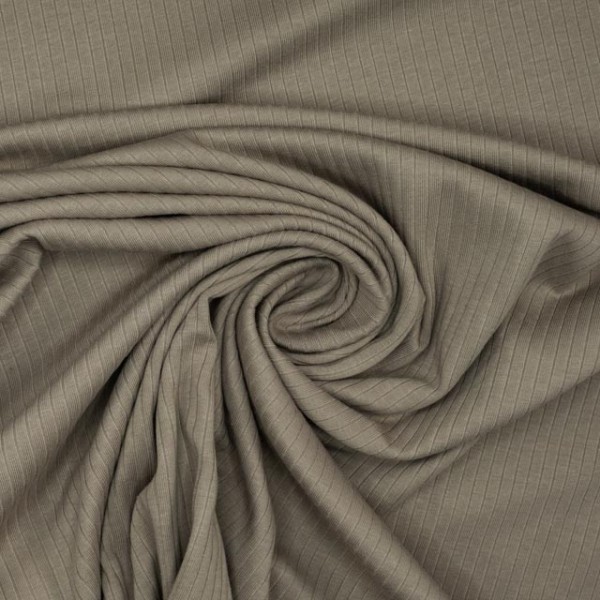 Baumwolljersey Ripp Uni beige
