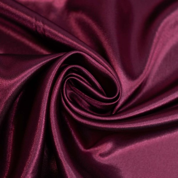 Satin Glänzend Uni bordeaux