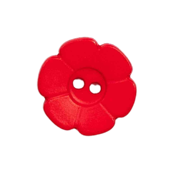 Kinderknopf Blume matt 15mm rot