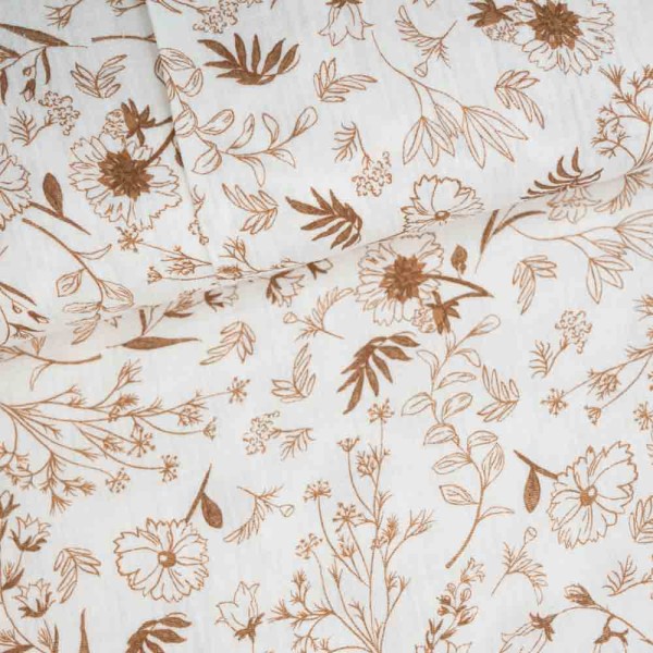 Musselin Double Fine Flowers ecru