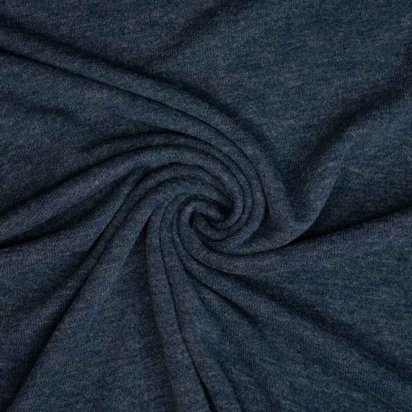 Kuschelstrick-Jersey Angorastyle meliert indigo