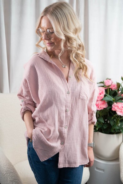 Musselin Bluse Maria altrosa