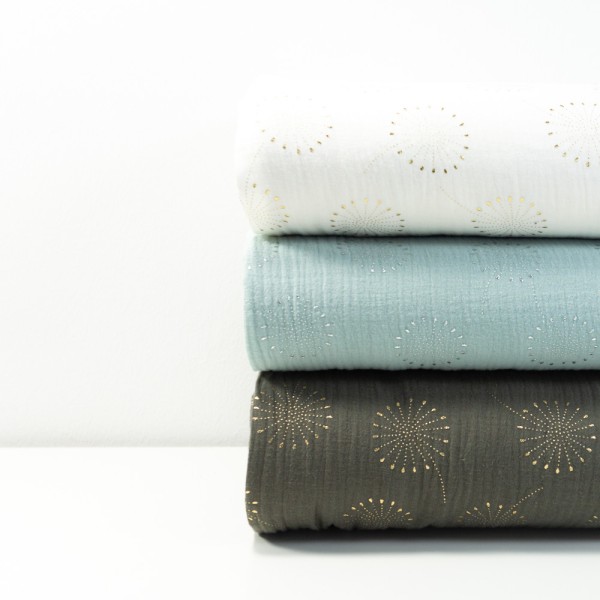 Musselin Double Gauze Pusteblume khaki