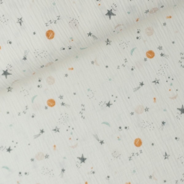 Musselin Double Gauze Baby Sternschnuppen ecru