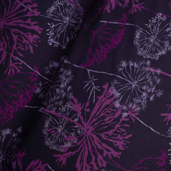 Baumwolljersey Pusteblume aubergine