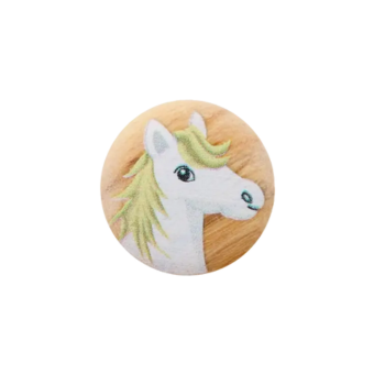 Prym Holzknopf Pferd 15mm weiß