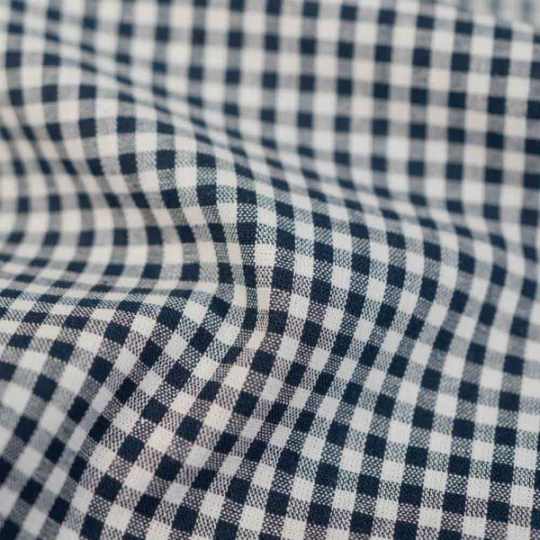 Edle Baumwoll Popeline Karo klein 3mm navy